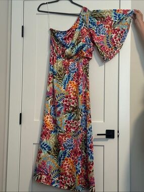 sugar lips one shoulder dress Sugar Lips Floral One-Shoulder Dress